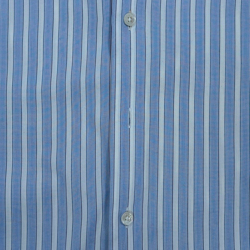 Roda Mens Blue White Striped Cotton Dress Shirt Made in Italy Size 15.5 39 - Picture 5 of 7